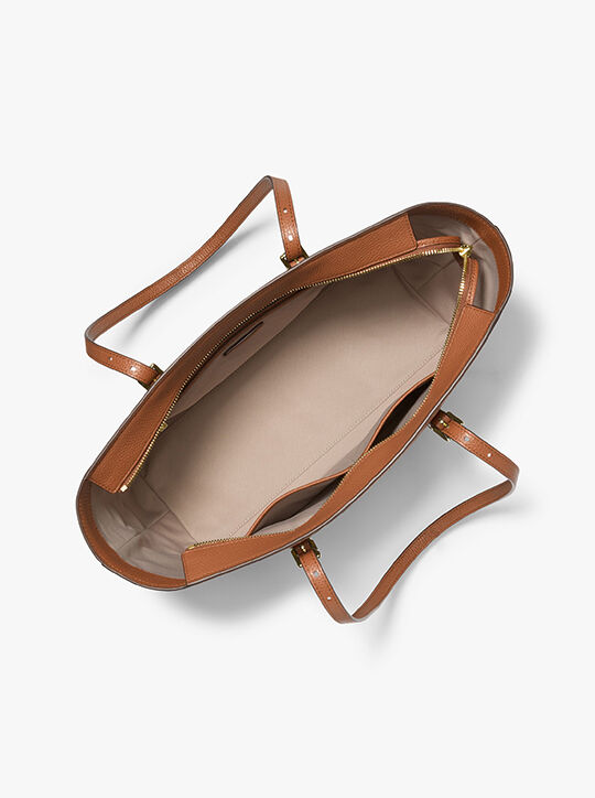 michael kors quinn large pebbled leather tote bag