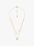 Precious Metal-Plated Gold Pavé Disc Layering Necklace