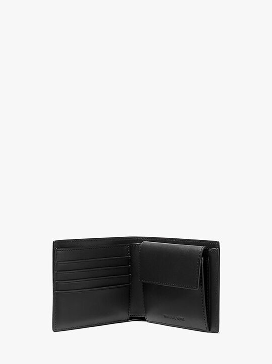 Hudson Pebbled Leather Billfold Wallet With Coin Pouch | Michael 