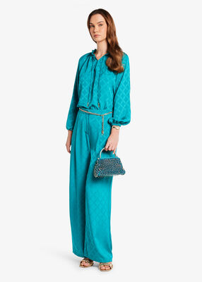 michael kors empire diamond jacquard blouse