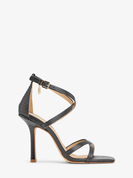 Celia Lizard Embossed Leather Sandal michael kors celia lizard embossed leather sandal