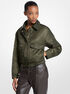 michael kors nylon cropped reversible bomber jacket