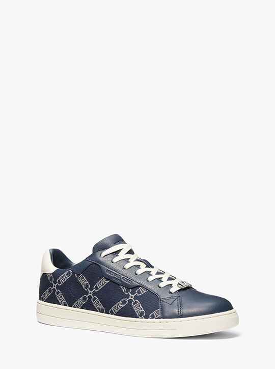 michael kors keating empire logo jacquard and leather sneaker