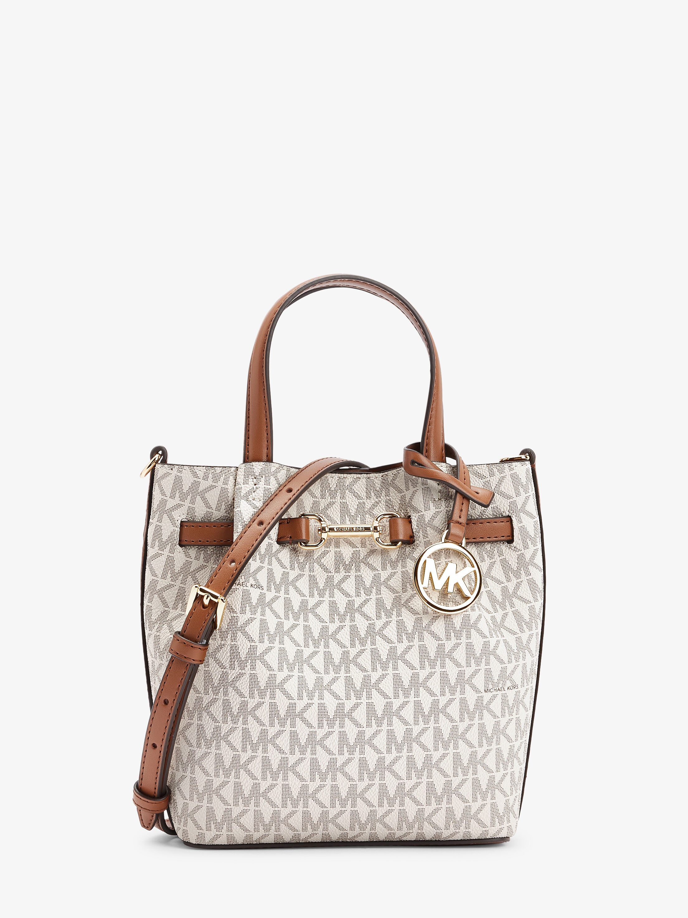 Carson Small Signature Logo Crossbody Bag, VANILLA | Michael Kors KSA