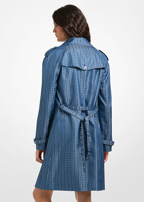 michael kors mk2000 logo jacquard trench coat