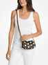 michael kors carmela small polka dot and signature logo pochette