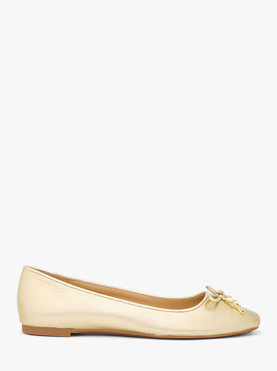 michael kors nori metallic leather ballet flat