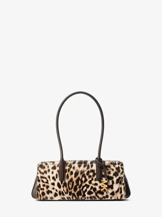 michael kors laila small leopard print calf hair shoulder bag