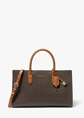 michael kors scarlett medium signature logo satchel