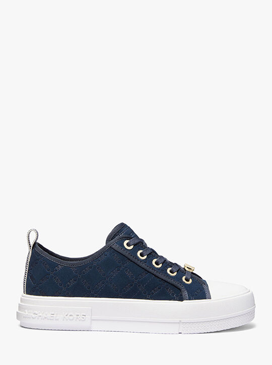 Evy Empire Logo Embossed Suede Sneaker, NAVY Michael Kors KSA