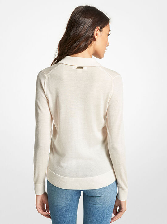 logo-button knitted polo shirt michael kors logo button knitted polo shirt
