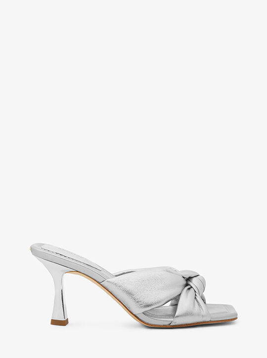 michael kors elena metallic leather sandal