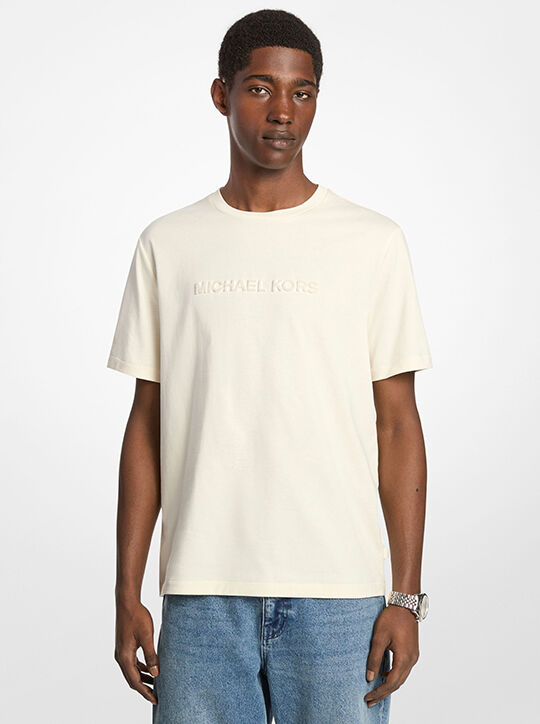 michael kors textured logo cotton t shirt