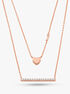 Michael Kors 14K Rose Gold-Plated Sterling Silver Double Layer Heart Necklace