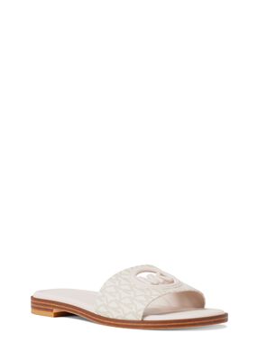 michael kors carissa signature logo slide sandal