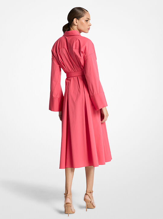 michael kors kimono sleeve stretch cotton poplin shirtdress