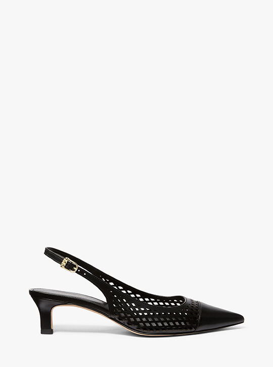 Amara Laser-Cut Leather Slingback Pump michael kors amara laser cut leather slingback pump