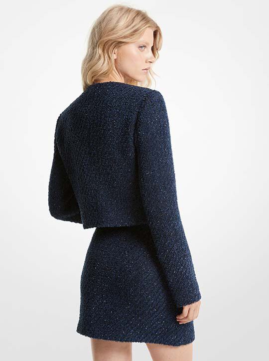 جاكيت معدنية من التويد michael kors جاكيت معدنية من التويد