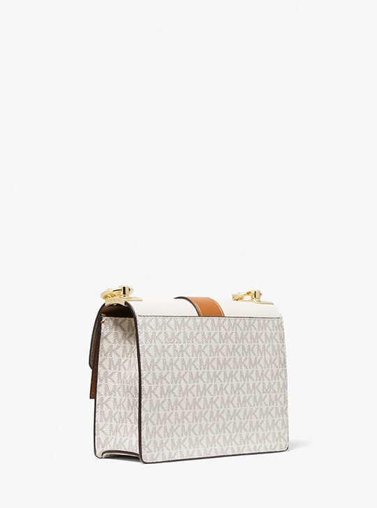 Greenwich Small Color-Block Logo and Saffiano Leather Crossbody