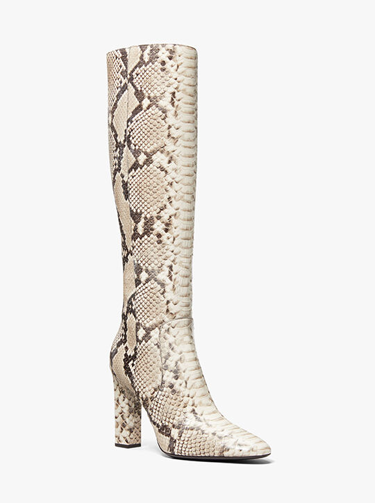 michael kors carly python embossed leather boot