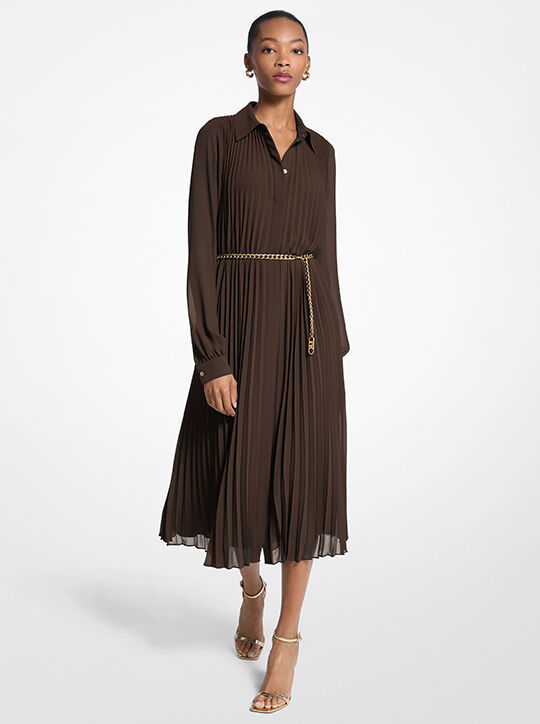 Pleated Georgette Shirtdress michael kors pleated georgette shirtdress