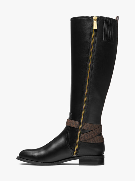 michael kors reed faux leather and logo boot
