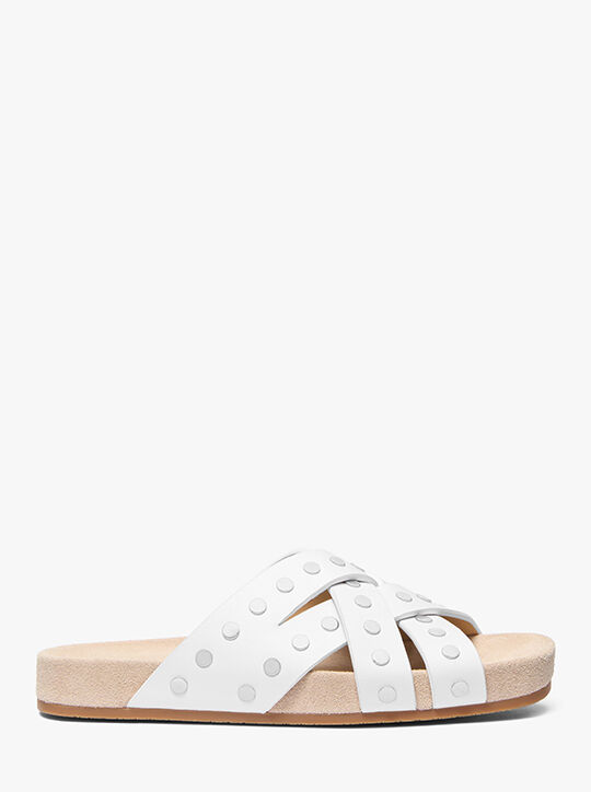 michael kors irene studded leather flat sandal