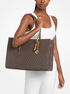 Zadie Large Signature Logo Printed Tote Bag michael kors zadie large signature logo printed tote bag