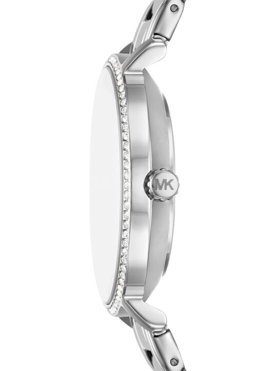 Mini Pyper Pavé Silver-Tone Watch and Jewelry Gift Set michael kors mini pyper pav silver tone watch and jewelry gift set
