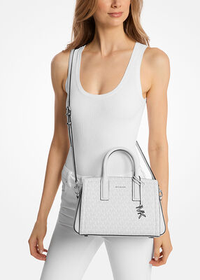 michael kors laila small signature logo satchel