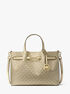 michael kors carson medium metallic signature logo satchel