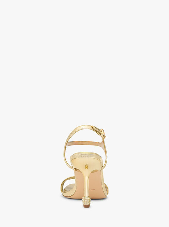 Ivy Crackled Metallic Leather Sandal michael kors ivy crackled metallic leather sandal