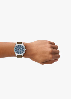 michael kors ساعة مايكل كورس ليكسينغتون كرونوغراف بسوار جلدي بني