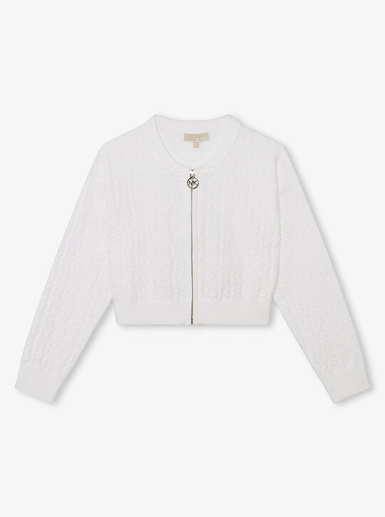 KORS Cotton Terry Blend Zip-Up Cardigan michael kors kors cotton terry blend zip up cardigan