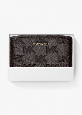 michael kors bryant medium logo embossed leather wallet