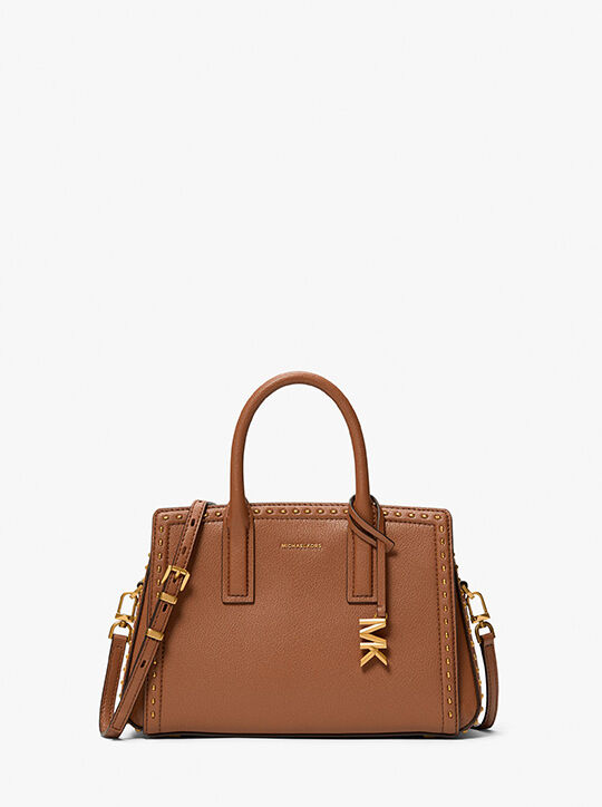 michael kors laila small studded leather satchel