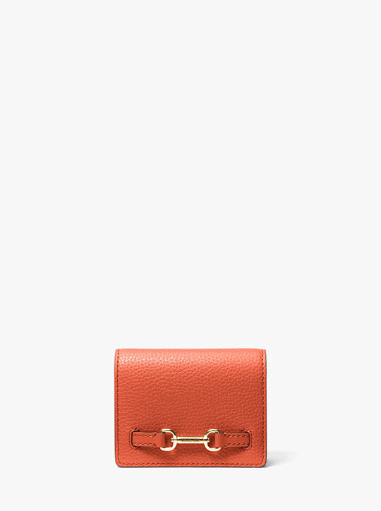michael kors carson small pebbled leather wallet