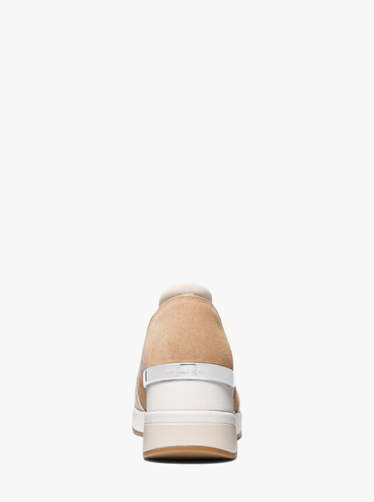 michael kors geena glitter chain mesh slip on trainer