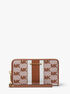 michael kors jet set travel large striped logo jacquard smartphone wristlet