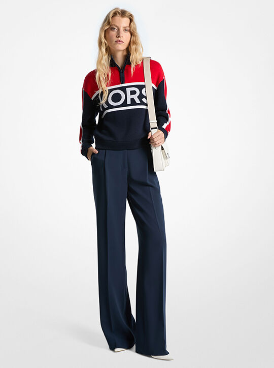 KORS Cotton Blend Quarter-Zip Pullover michael kors kors cotton blend quarter zip pullover