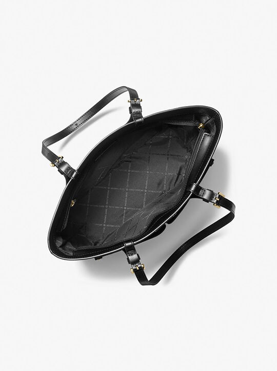 michael kors jet set medium logo pocket tote bag