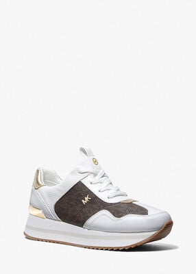 michael kors raina signature logo platform trainer