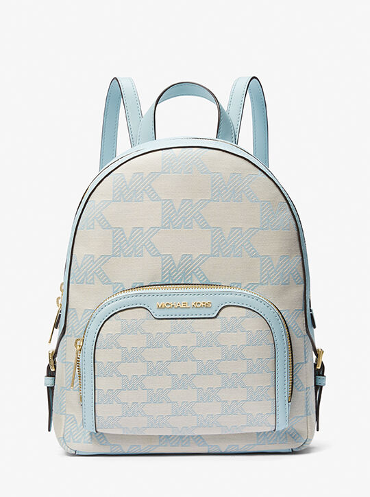 michael kors jaycee medium logo jacquard backpack