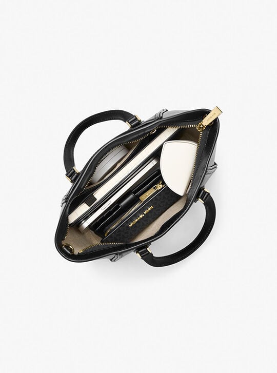 Taryn Small Leather Convertible Crossbody Bag, BLACK | Michael