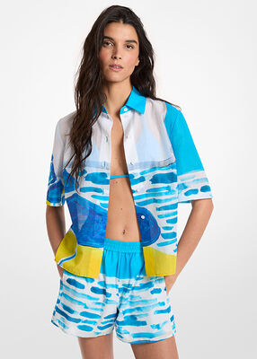michael kors x christina zimpel cotton lawn shirt