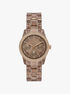 michael kors ritz pav  beige gold tone and acetate watch