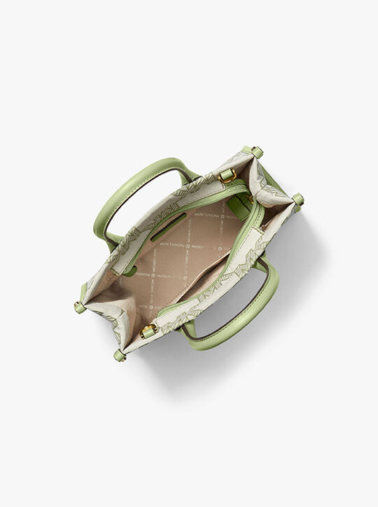 michael kors mirella small logo jacquard crossbody bag