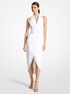 michael kors double crepe sabl  halter tuxedo dress