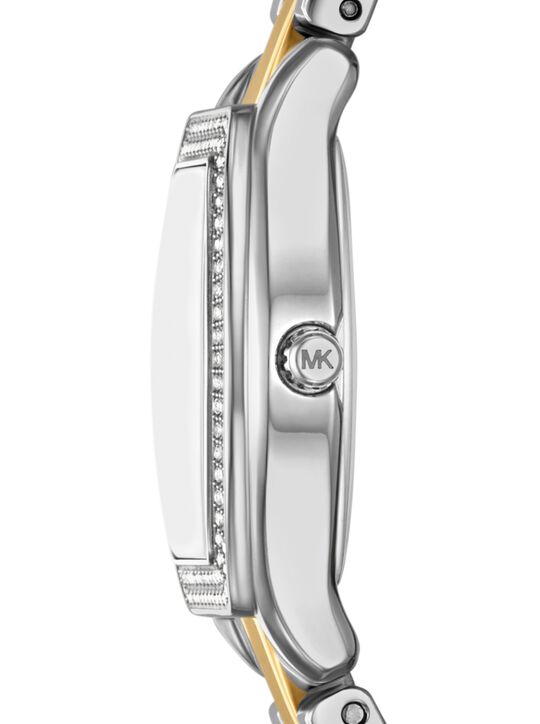 michael kors petite chelsea pav  two tone watch