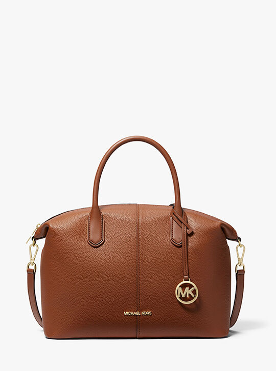 michael kors hyde large pebbled leather satchel